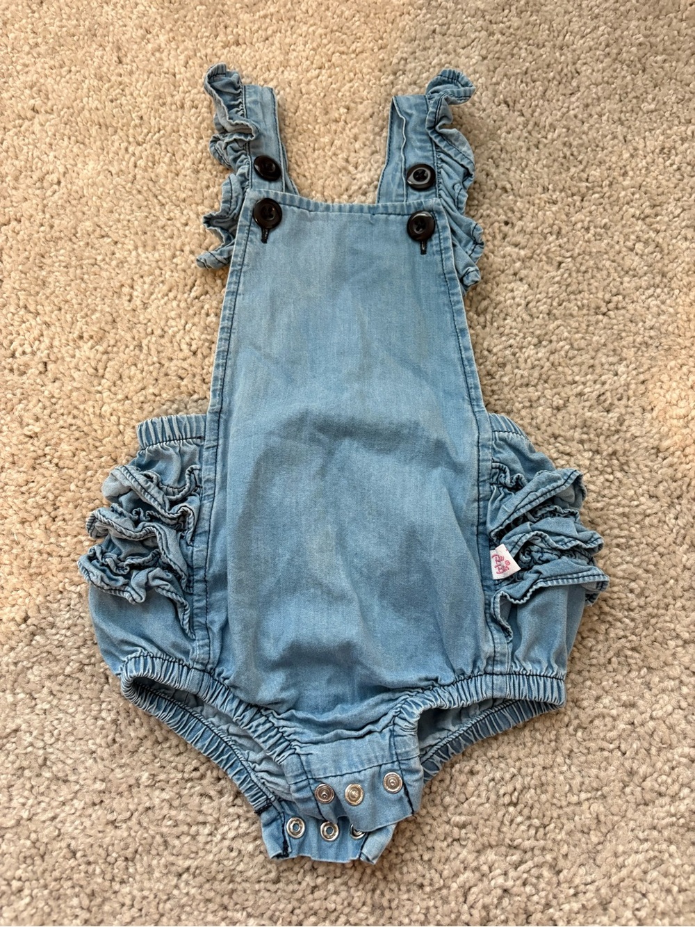 Ruffle Butts Light Blue Denim Ruffle Strap Overalls